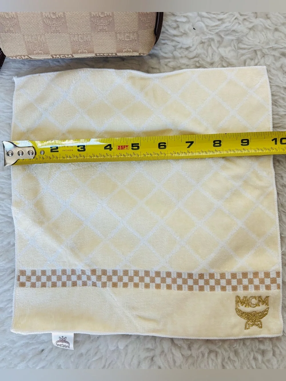 MCM Set of 2 Leather/Canvas Logo Cosmetic Pouch & Hand Towel Set
